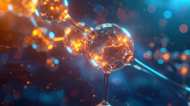 Abstract visualization of a glowing microscopic molecular structure
