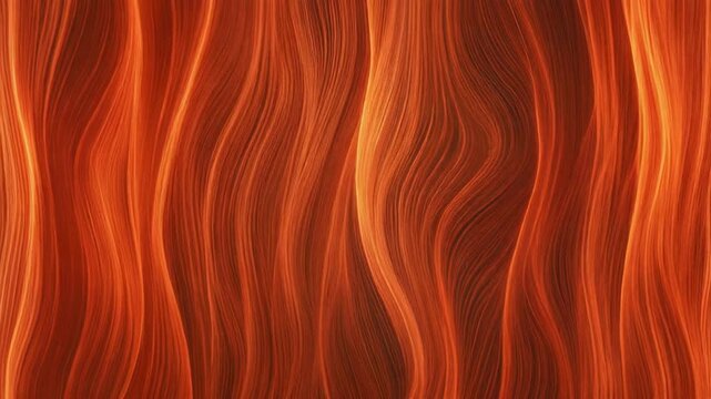 Close-up of vibrant red hair strands with detailed texture and shine