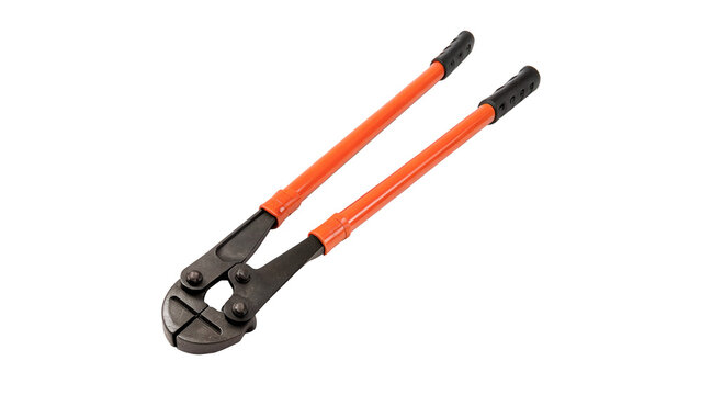 Industrial metal bolt cutters handtool hardware wire cutting pliers heavy equipment isolated on transparent background