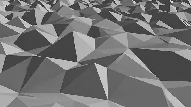 A monochrome abstract background with geometric triangular shapes and patterns
