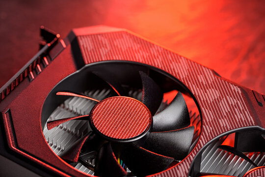 GPU cooling fan with red ambient lighting
