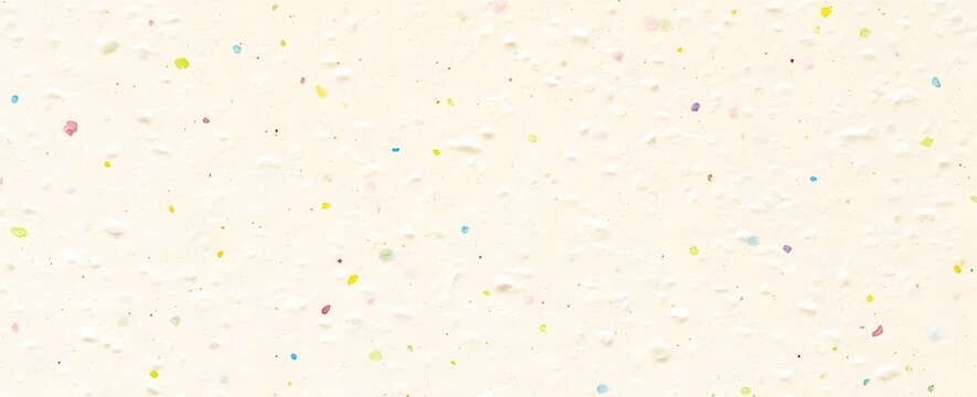 Texture de papier washi blanc avec inclusions rouges et bleues, fond minimaliste abstrait	