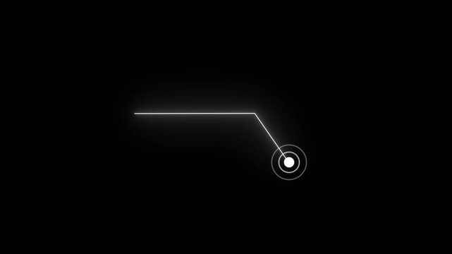 Futuristic hud target lock animation, minimalist digital interface sci-fi tracking overlay on black background