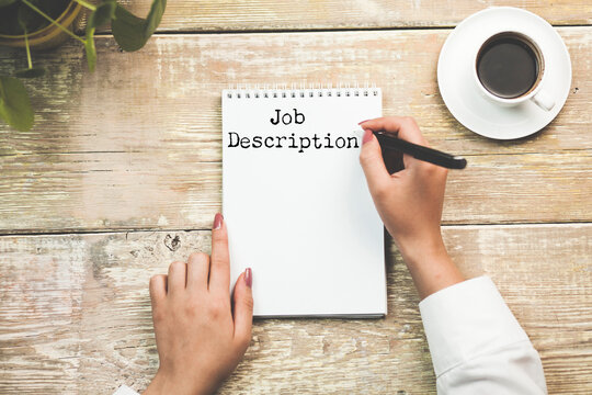 open notebook with the words Job Description