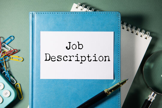 open notebook with the words Job Description