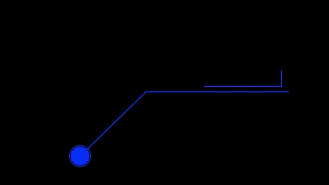 Animated callout lines for text with futuristic HUD interface elements on a black background, 4K video.