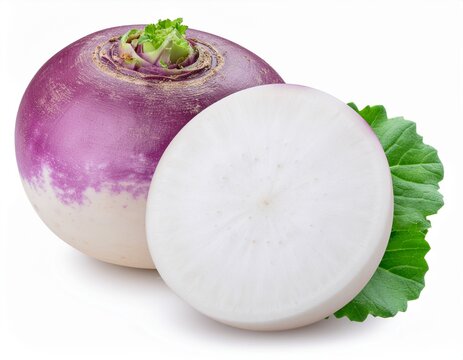 fresh Purple turnip on white background