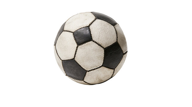 Classic black and white soccer ball with stitched panels