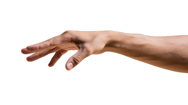 Human hand reaching out with fingers spread
