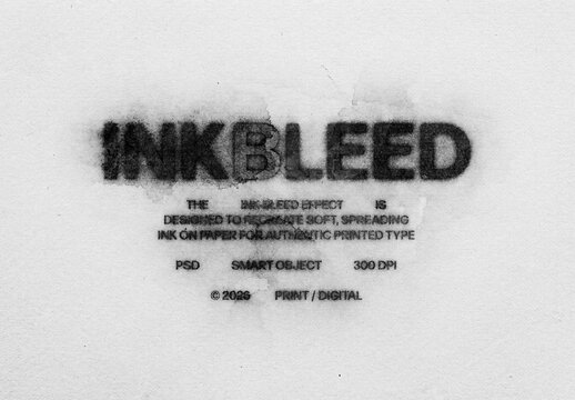 Ink Bleed Mockup For Branding And Print Design