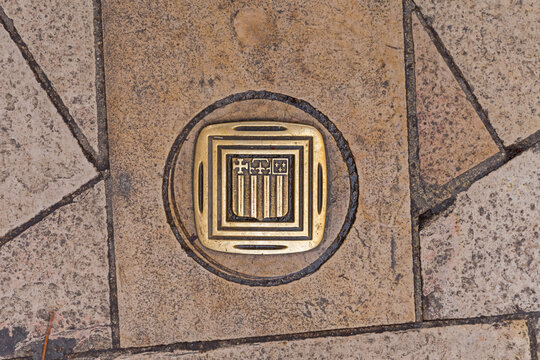 Bronze Mark Paul Cezanne Walk Tour in Aix en Provence France Close up