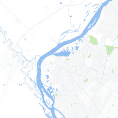 Fototapeta premium Minimal vector city map of Asuncion with streets, parks and Paraguay River