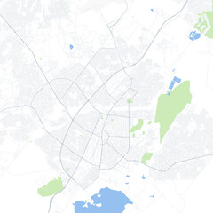Fototapeta premium Minimal vector city map of Gaborone with streets, districts and road network