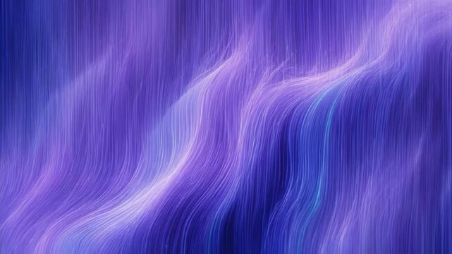 Abstract flowing purple and blue textured lines with gradient light effects