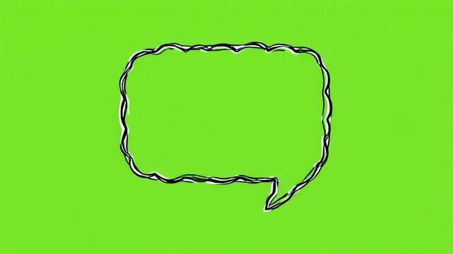 Speech Bubbles Animated on Neon Green and Black Stripes with Copy Space for Text