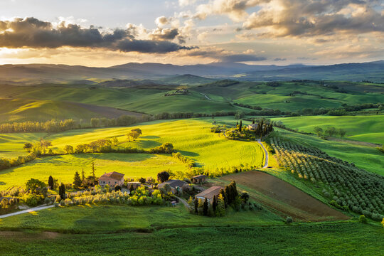 Beautiful landscape drone view in Tuscany Region of Italy