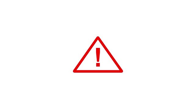 Risk icon and warning animation. Signal alert risk safety danger road warning sign sign symbol. alert , risk , safety, danger road warning sign, Warning attention icon signal and 4k video