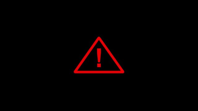 Risk icon and warning animation. Signal alert risk safety danger road warning sign sign symbol. alert , risk , safety, danger road warning sign, Warning attention icon signal and 4k video