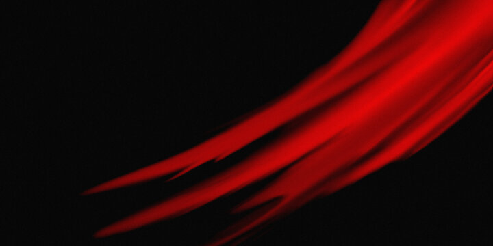 Grainy texture on red and black background, dynamic banner design, bright flowing glowing wave on dark background, neon wave with noise texture