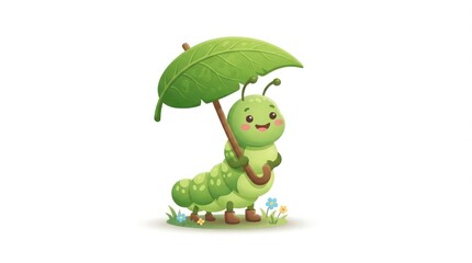 Fototapeta premium Cute Green Dragon Cartoon Character Isolated on White Background, Adorable Fantasy Reptile Creature Vector Illustration for Fun, Nature and Children’s Concepts