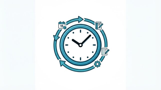 Time Is Money Concept with Blue Vintage Alarm Clock Isolated on White Background for Business Deadline Productivity and Time Management