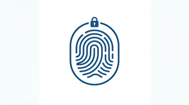 Fingerprint Icon Vector Illustration on White Background for Biometric Identity Security Identification Forensics and Unique Pattern Symbol Design