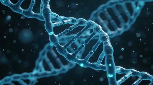 DNA double helix strand rotating medical background