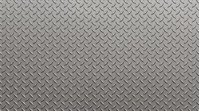 Industrial diamond plate metal texture background with silver steel pattern