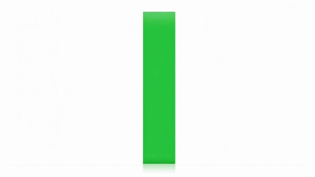 A single vertical green rectangular bar isolated on a white background.