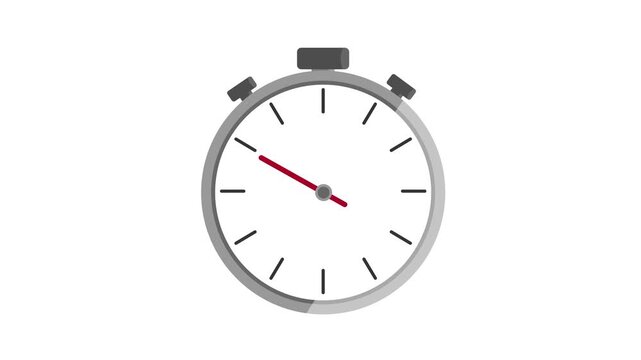 Vector animation. Time measurement concept. Gray stopwatch.