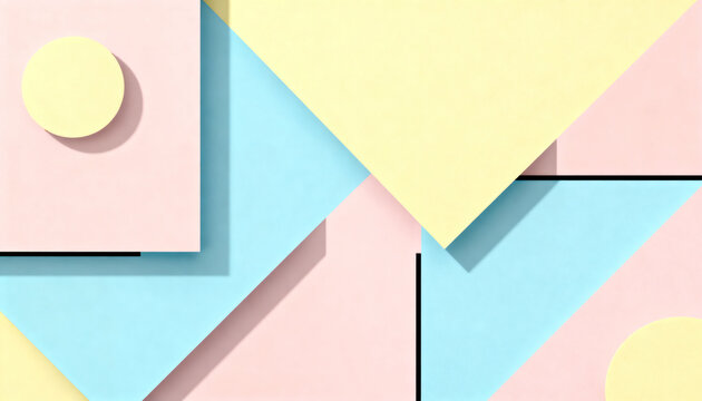 abstract geometric background with pastel primary colors