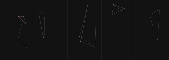 Fototapeta premium Minimalist digital network nodes connected by thin lines on a dark background