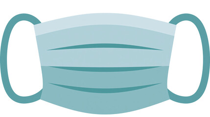 Light blue surgical face mask with teal ear loops