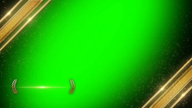 gold frame award celebration, with green screen