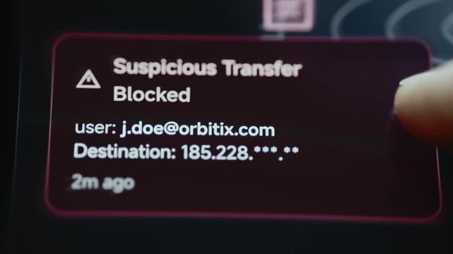 suspicious transfer to a user gets blocked