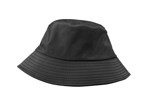A simple and stylish black bucket hat PNG transparent.