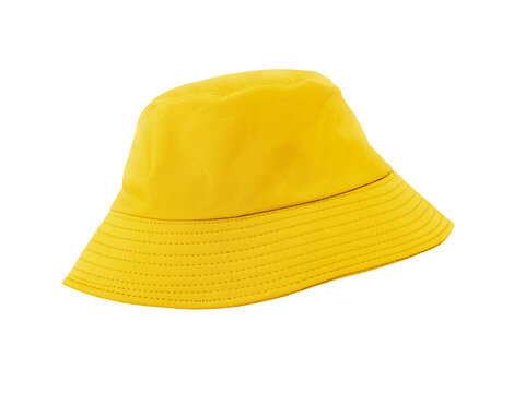 A beautiful, simple yellow bucket hat PNG transparent.