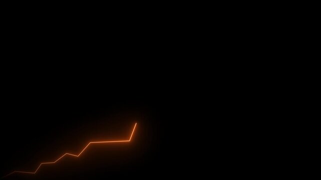 Market Recovery Concept up. Successful growth trend sin line graph going Up. Glowing neon line arrow up business graph. business neon line animation 4k video with alpha channel.
