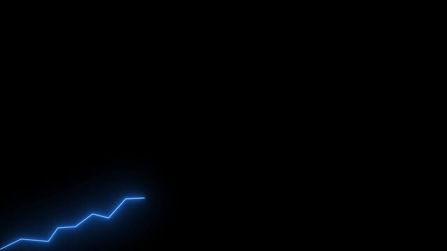 Market Recovery Concept up. Successful growth trend sin line graph going Up. Glowing neon line arrow up business graph. business neon line animation 4k video with alpha channel.