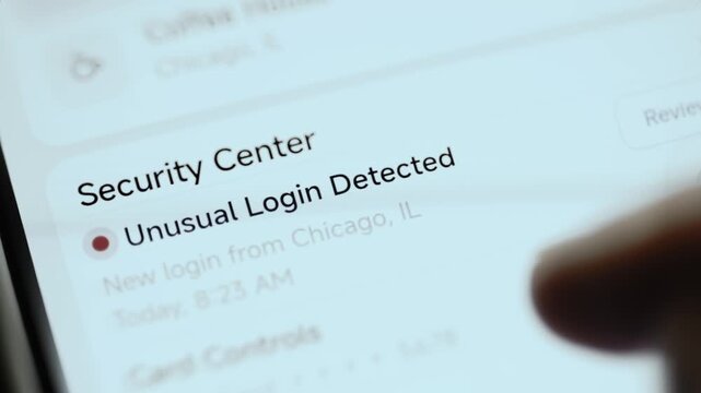 security center detects unusual chicago login