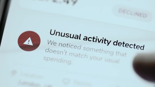 unusual spending activity triggers red financial security alert