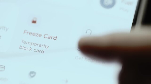 freeze card and contact support controls protect customer account