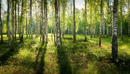 Obraz premium Summer Birch Forest Finland