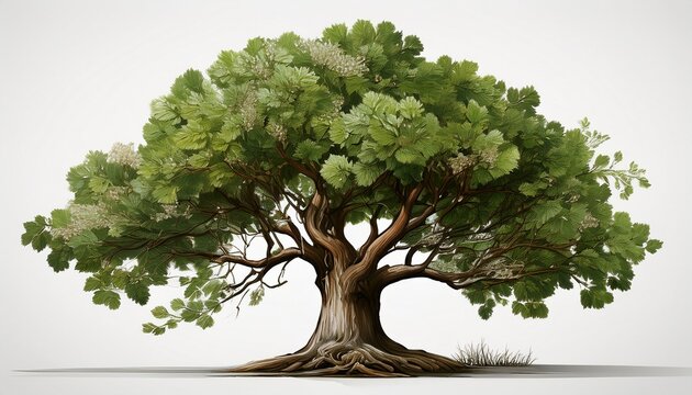 Alder Tree Isolated On White Background D Rendering