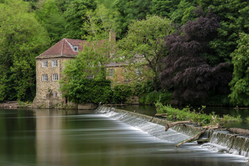 Fototapeta premium The Old Fulling Mill in the Banks of the River Wear In Durham, UK