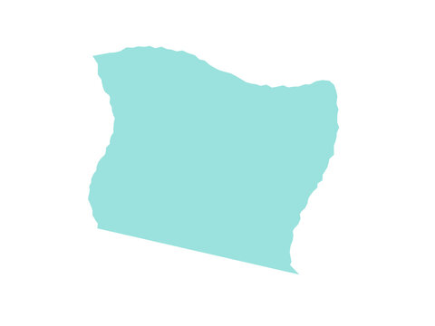 A Simple Flat Graphic Illustration Of The State Of Oregon Map Shape