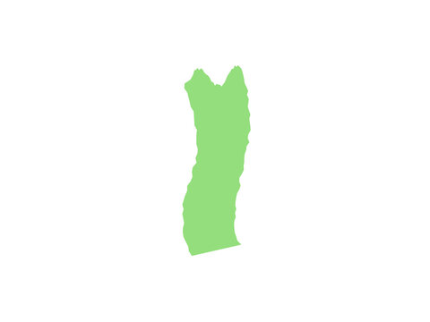 A Simple Flat Light Green Silhouette Map of the Country of Togo