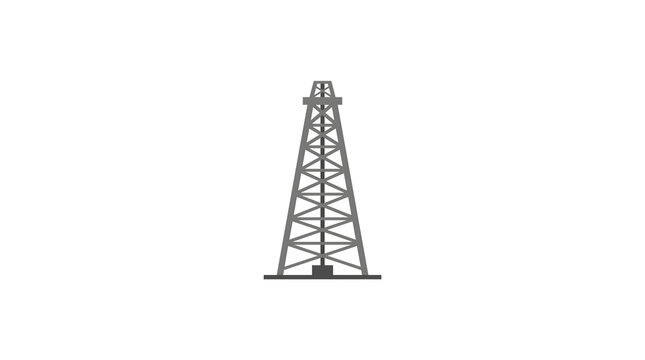 Gray Oil Derrick Drilling Rig Tower Icon Petroleum Industry Alternate