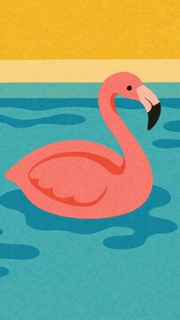 Vibrant flamingo in tropical waters mobile wallpaper