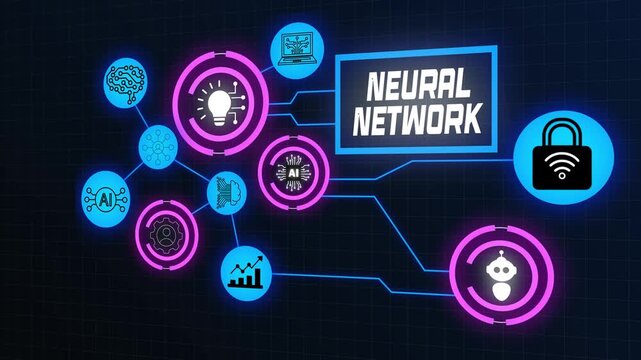 Neural Network Technology with AI Intelligence, Machine Learning and Digital Data.